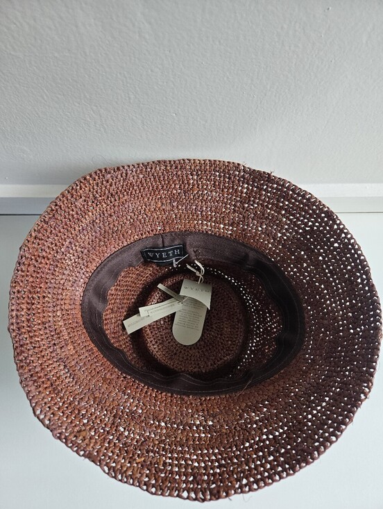New Wyeth Logo Tonal Band 100% Paper Straw Packable Bucket Hat O/S main image 6